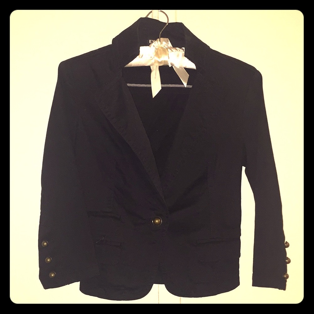 Express Jacket high collar Black one button size 4